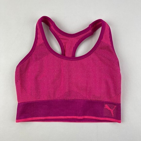 Puma Sports Bra Womens Pink Racer Back - Picture 1 of 6
